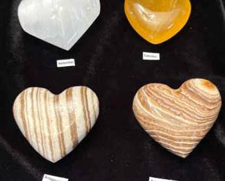 Polished Heart Shaped Selenite, Calcite Aragonite