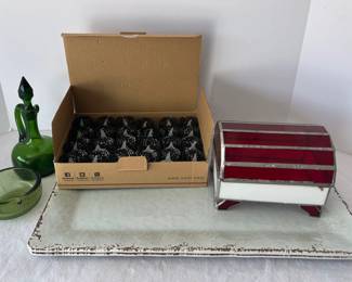 Green Glass Cruet More 