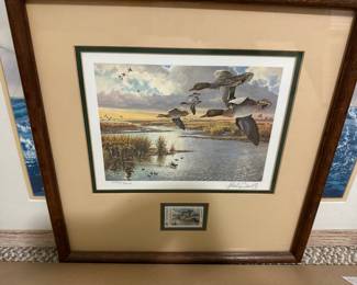 Herb Booth Texas Waterfowl Framed Duck Stamp & Print Signed
