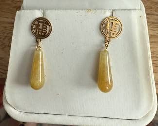 14k jade earrings