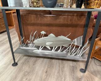 Custom Made Greg Dennis Metal Work Nautical Fish Table AMAZING