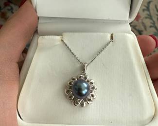 14k white gold south sea pearl necklace 