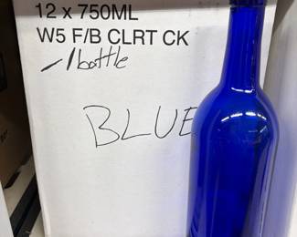 Blue glass bottles for home brew