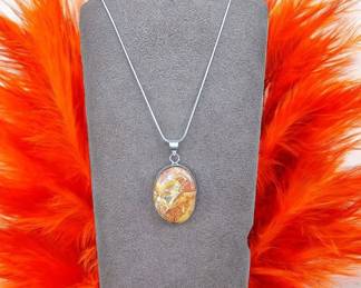 Orange Maligano Jasper Necklace Tested