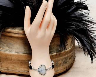 Dendritic Opal Black Spinel Bracelet  Tested 