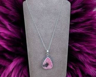 Teardrop Rhodonite Necklace Tested