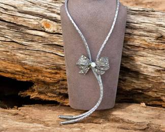 Vintage Western BOLO Tie Iridescent Stones