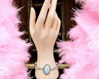 Rainbow Moonstone Pink Chalcedony Bracelet  Tested 