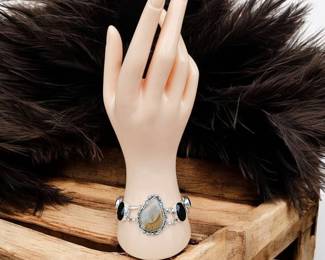 Mookaite Black Spinal Bracelet  Tested