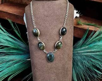 EyeCatching Fiery Labradorite Necklace  Tested  See Video