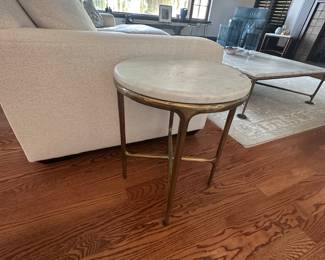Round marble and gold side table