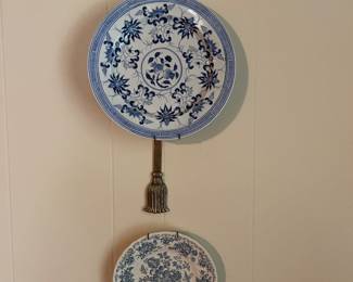 Blue & white collectible plates 