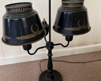 Vintage double metal black and gold lamp 
