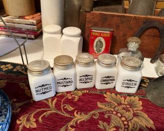 Dove Brand Quality Spices Milk Glass Spice Jars