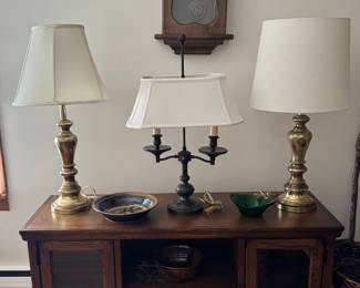 Brass lamps.  