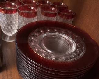 Ruby Flash Glass ware 