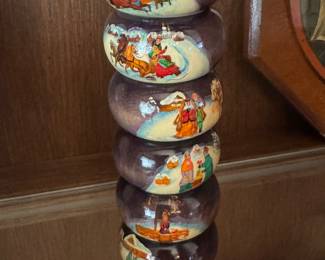 Hand painted Napkin rings. 
