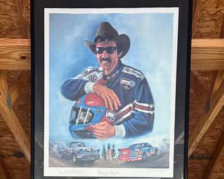 Richard Petty signed and numbered lithograph. COA. Also. Signed by artist
