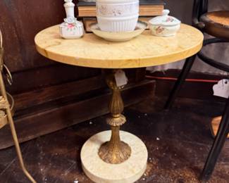 Small Italian marble and brass side table