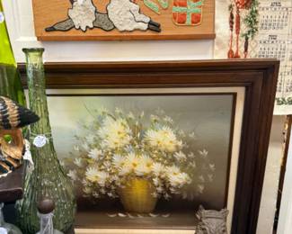 beautiful flower landscape oil framed