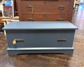 Painted cedar chest royal blue