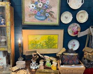 oils, dishes, lamps