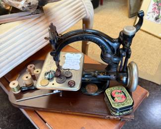 Antique Wilcox Gibbs Sewing Machine circa 1800s - 1930s, as is decorative piece