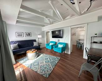 Living Room Furniture, Rugs, Desk, decor, TV and chairs