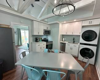 All kitchen items for sale as well as table, chairs and laundry tower (combo unit). 