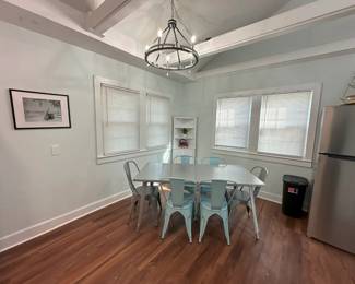 Table and chair and decor for sale