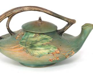 ROSEVILLE BUSHBERRY RUSSET TEAPOT, CREAMER, & SUGAR