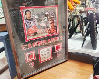 Dale Earnhardt framed memorabilia with aluminum fragment 