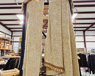 18' PLUS hand made triple lined custom curtains with tie backs. Sold as a set