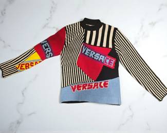 Authentic Versace sweater from Versace’s Fall/Winter 2018 runway collection, designed under Donatella Versace.