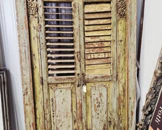 Antique Wooden shuttered window doors. 