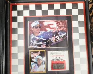 Dale Earnhardt memorabilia with authentic Tire piece 
