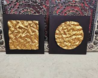 Sold individually. Gold art raised on black