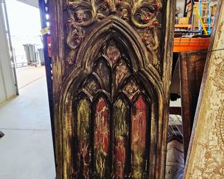 Very heavy wooden wall art made from a reclaimed door 
