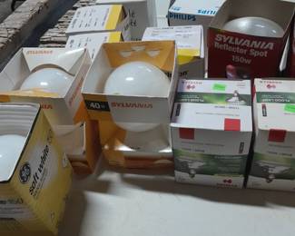 Lots of light bulbs, various sizes and shapes