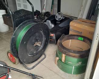 rolls of bands and banding cart
