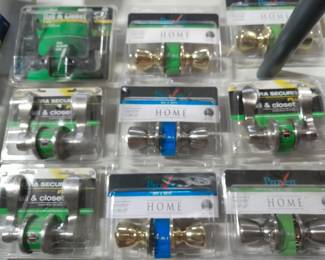 Several different styles of door knobs