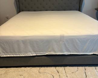 KING SIZE GRAY BED WITH MATTRESS 
 250.00