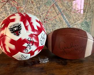 DC United signed soccer ball and Archie Manning signed football!
