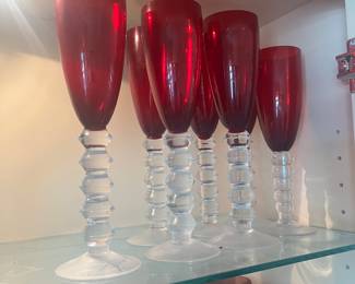 Baccarat Vega Flutissimo Red Crystal Champagne
Flutes