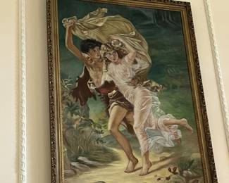 Huge painting "The Storm" by French artist Pierre-Auguste Cot 