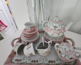 Charming Childs Andrea by Sadek Tea Set and Tray