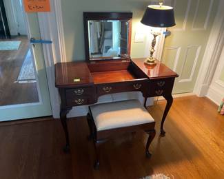 Vanity table and bench