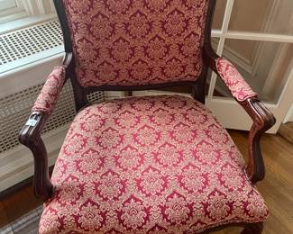 Victorian era style upholstered occasional chair