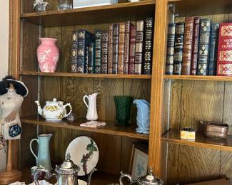 All leather bound books with gilt lettering are Eaton Press.