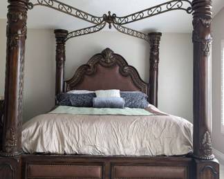 King Bedroom Set - 4 poster canopy bed by Forbidden City